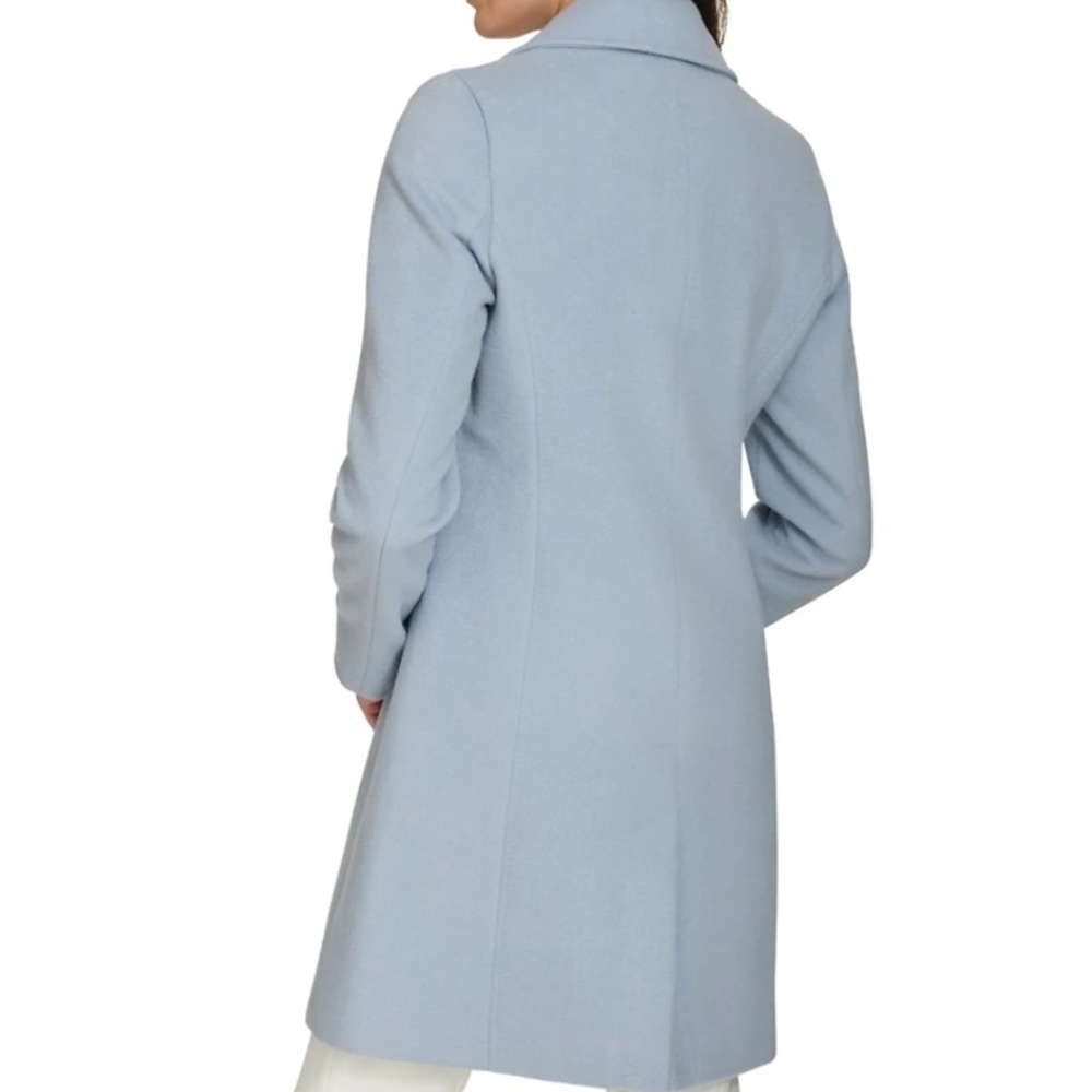 Women's Calvin Klein Light Blue Wool Blend Coat Size 4 - Picture 6 of 14